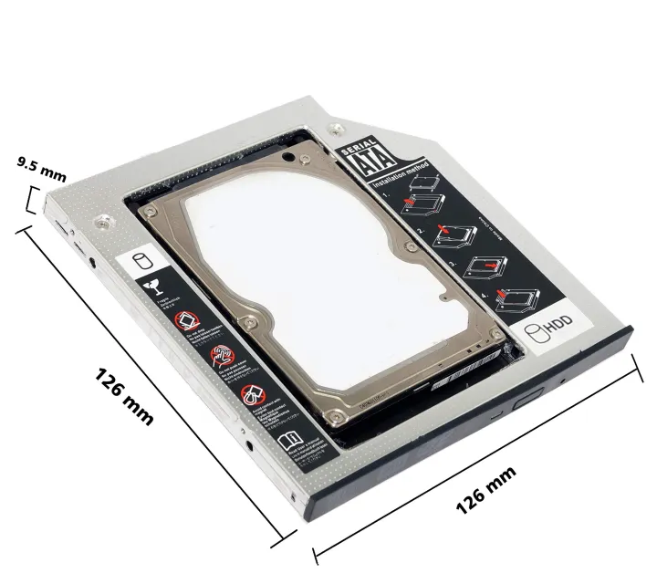 Universal%20Caddy%209.5mm%20SATA%20to%20SATA%202nd%20SSD%20HDD%20Hard%20Drive%20Caddy%20(Comparable%20Fit:%209mm)%20Support%20All%20Brand%20Laptop%20-%20Image%204