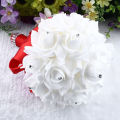 1 Bouquet Bride Wedding Party Bridesmaid Rhinestone Decor Foam Artificial Flower.