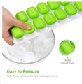 Sunerly Ice Cube Tray, Easy-Release Silicone and Flexible 14-Ice Trays with Spill-Resistant Removable. 