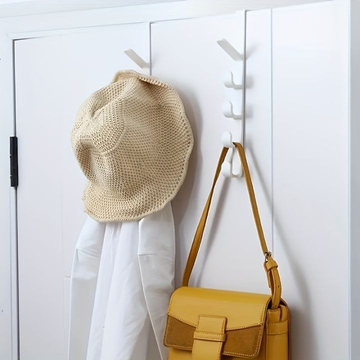 1/2pc%20Bedroom%20Door%20Hanger%20Clothes%20Hanging%20Rack%20Over%20The%20Door%20Plastic%20Home%20Storage%20Organization%20Hooks%20Purse%20Holder%20Bags%20Rails%20-%20Image%205