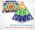 Magnetic Building Sticks Blocks Toy Set - 63 Pieces. 