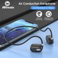【3C VictoryEagle】Wiresto Wireless Earphone Earphone Air Conduction Headphones HIFI Stereo Headset Neckband Headphone Non-In-Ear Earbuds Stereo Headset Sweat-proof Waterproof Earphones for Running.