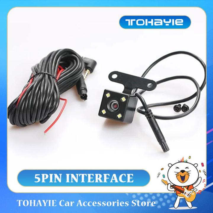 TOHAYIE 5pin 4LED Rear View Camera Car Reverse 135 Degree Wide Angle Auto Parking Cameras Connecting Dash Cam