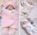 Extra Soft Cute Newborn Baby Boy Blanket Lambswool Plush Unisex Baby Swaddle Wrap Jumpsuits Sleeping Bags. 