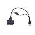 Laptop Hard Disk Drive Converter Cable-2 x SATA Hard Disk Drive Converter Cable-Black. 