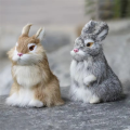 Realistic Faux Bunny Fur Model Animal Figurine Decor Simulation Bunny Fur A. 