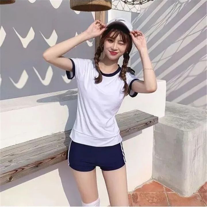Halloween Japanese School Uniform Women Jersey Anime Cosplay Costume Gym Sportwear Cheerleader Volleyball JK New T Shirt Shorts BloomersDolls Accessories