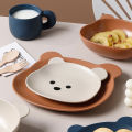 Bear Plate Bowl Tableware Ceramics Fruit Noodle Breakfast Salad Bowl Plate Fruit Dishes Sauce Utensils For Kitchen Dessert Tray. 