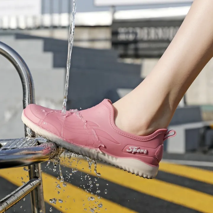Elegant%20pumps%20rain%20boots%20women's%20fashion%20internet%20celebrity%20low%20top%20short%20tube%20anti-slip%20waterproof%20shoes%20kitchen%20work%20rubber%20shoes%20-%20Image%204