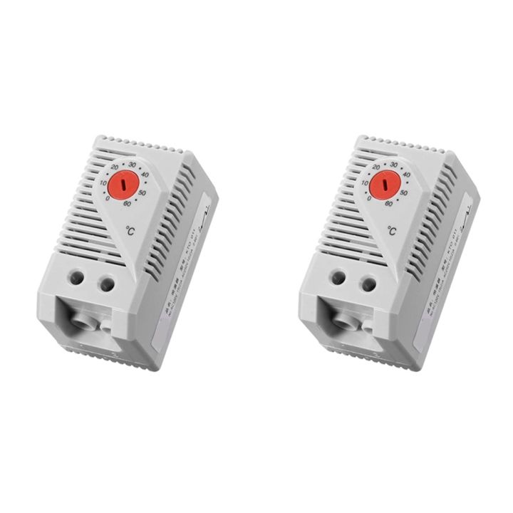 2X Mechanical Thermostat, KTO011 0-60Celsius Adjustable Compact Normally Close(C) Temperature Controller Switch,Red