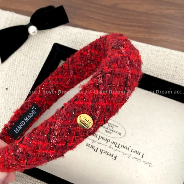 Korean%20Style%20round%20Gold%20Label%20New%20Year%20Red%20Knitted%20Cloth%20Hairpin%20Sweet%20Back%20Head%20Grip%20All-Match%20Hair%20Accessories%20-%20Image%207