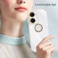 Biruiqu for VIVO Y18 Back Cover Luxury 6D Plating Frame Shiny Bling Phone Pounch Soft Silicone Square Phone Case.