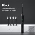 6 Modes Sonic Electric Toothbrushes for Adults Kids Smart Timer Rechargeable Whitening Toothbrush IPX7 Waterproof 4 Brush Head. 