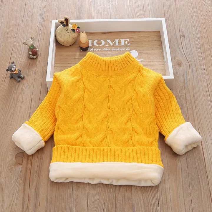 Autumn%20and%20Winter%20Kids'%20Sweater%20Boys'%20round%20Neck%20Sweater%20Girls'%20Thickened%20Fleece-Lined%20Base%20Pullover%20Baby%20Turtleneck%20Sweater%20-%20Image%202