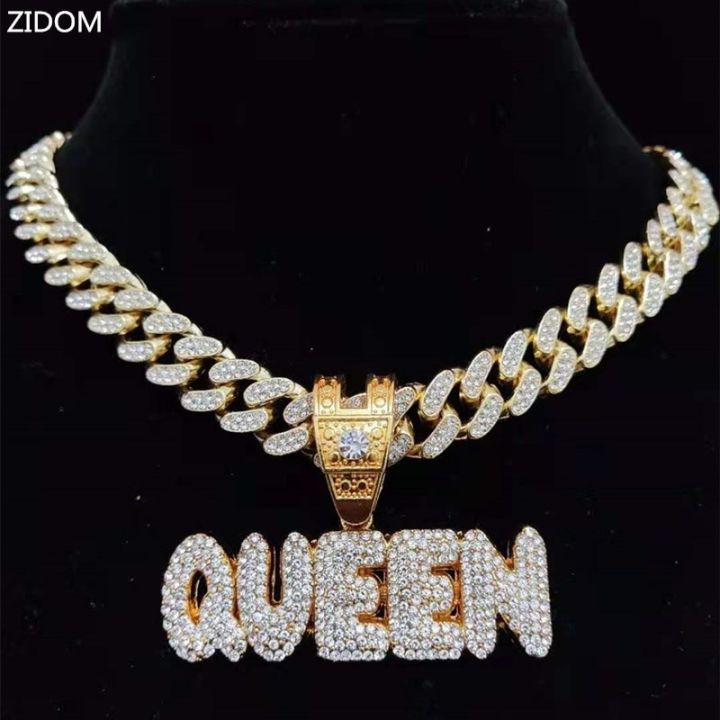 Men%20Women%20Hip%20Hop%20KING%20QUEEN%20Letter%20Pendant%20Necklace%20with%2013mm%20Miami%20Cuban%20Chain%20Iced%20Out%20Bling%20HipHop%20Necklaces%20Fashion%20Jewelry%20-%20Image%203