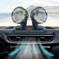 Portable Car Cooling Fan 12V USB Mini Dual Cooler Fan Adjustable.