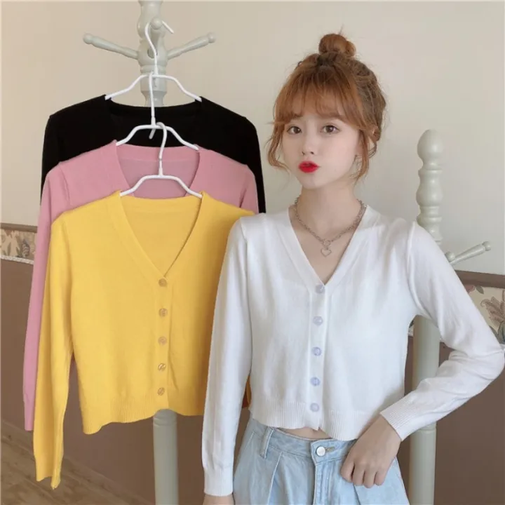 Knitted%20Cropped%20Cardigan%20Women%20Korean%20Sweaters%20Short%20Tops%20V-Neck%20Long%20Sleeve%20Jacket%20Fashion%20Spring%20Autumn%205%20Styles%20to%20Choose%20-%20Image%205