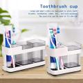 Toothbrush Box Holder Cup Bathroom Storage Toilet Two Removable Toothbrush Box Seat 2 chamber. 