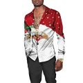 Christmas Theme 3D Printed Men's Button Shirts Fashion Long Sleeve Blouse Holiday Party Tops New Year Couple Streetwear Clothing. 