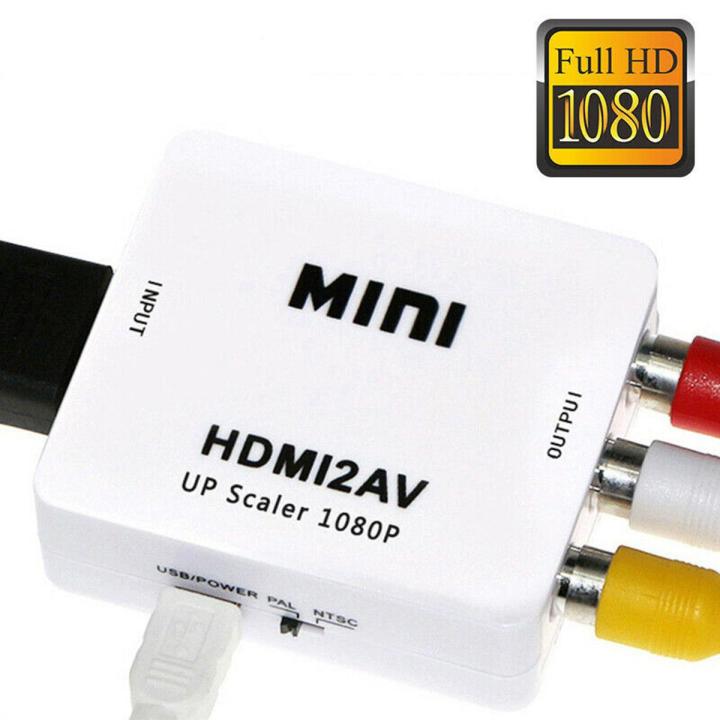 1080P HDMI To AV Adapter Converter Cable CVBS 3RCA Composite Video Audio For TV