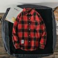 Autumn Hong Kong style ins plaid shirt tide men's long sleeve Korean version trend handsome top casual couple shirt jacket.