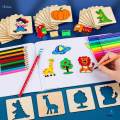 Kids Drawing Stencils Painting Templates Chalk Stencils for Notebook Diary Journal.