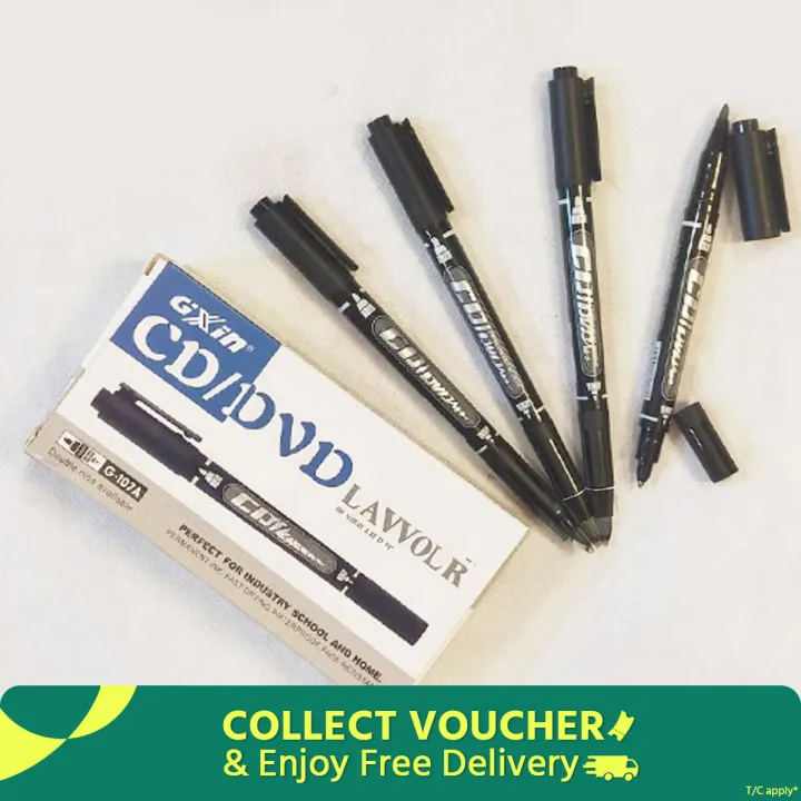 Gixin CD/DVD/OHP Marker Pen - Black (1pc,4pcs)