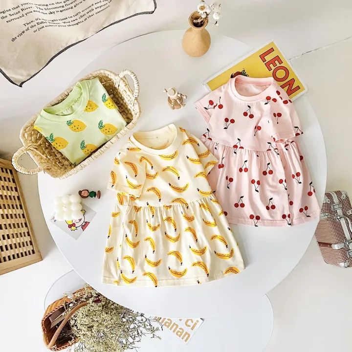 Fashion%20Summer%20Holiday%20Pattern%20Baby%20Dress%20Kids%20Girls%20Clothing%20Short%20Sleeve%20-%20Image%203