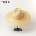 Women Summer Jazz Hat 100% Crocheted Wheat Straw Hat Body Craft Millinery Base Fedora Panama Beach Sun Hats Chapeu Unisex Caps.