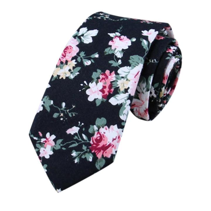 Classic Men Tie Business Flower Printing Necktie for Wedding Party