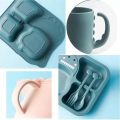 RHS Online 6PCS Baby Eco-friendly Dinnerware Cute Dinosaur Cutlery Plate Bowl Cup Fork Spoon Children Feeding Tableware Set. 