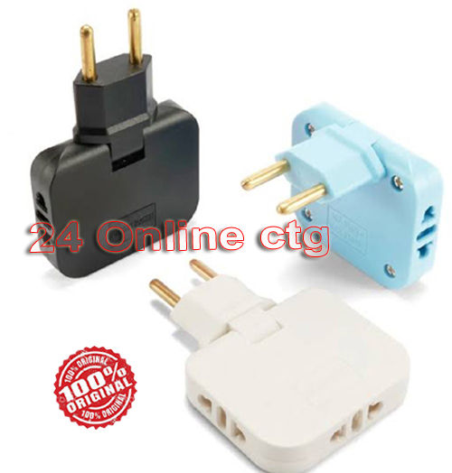 180° Rotating Coverter Socket AC Adapte 3 in 1 Mutli Plug Travel ...