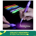 Luminous Light Pen Invisible Ink Magic UV Light Money Detector Pen 2 In 1 Combo Purple Light Drawing Learning Education For Kids. 