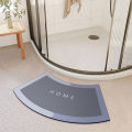 Curved bathroom floor mat, diatom mud absorbent non-slip floor mat, toilet floor mat, semi-circular fan-shaped shower room floor mat. 