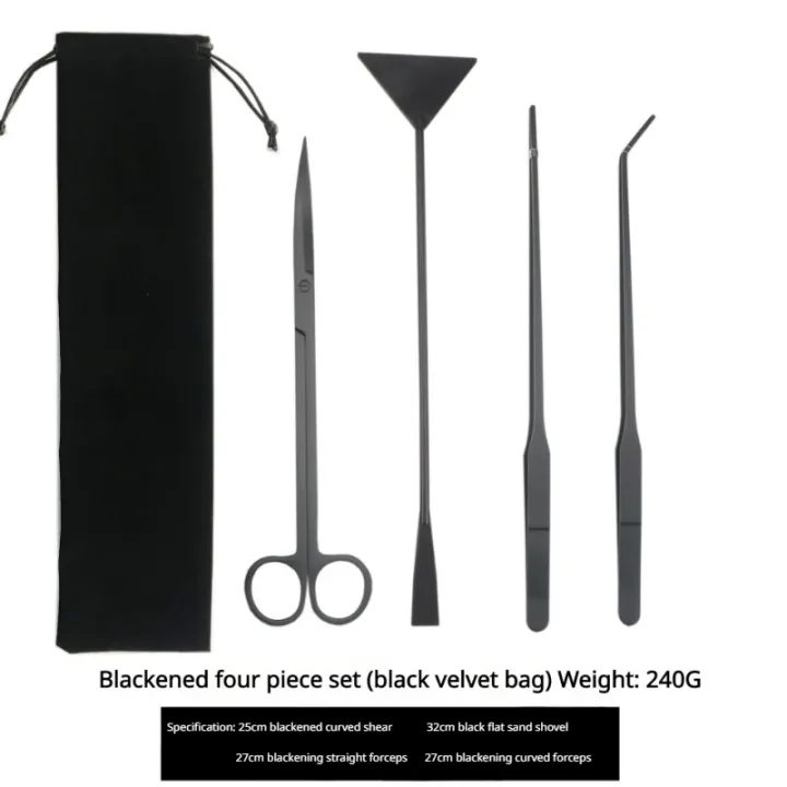 Water%20Grass%20Scissors%20Set%20Four%20Pieces%20Fish%20Tank%20Cleaning%20Tool%20Stainless%20Steel%20Wave%20Clippers%20Straight%20Shears%20Tweezers%20Sandscraper%20-%20Image%203