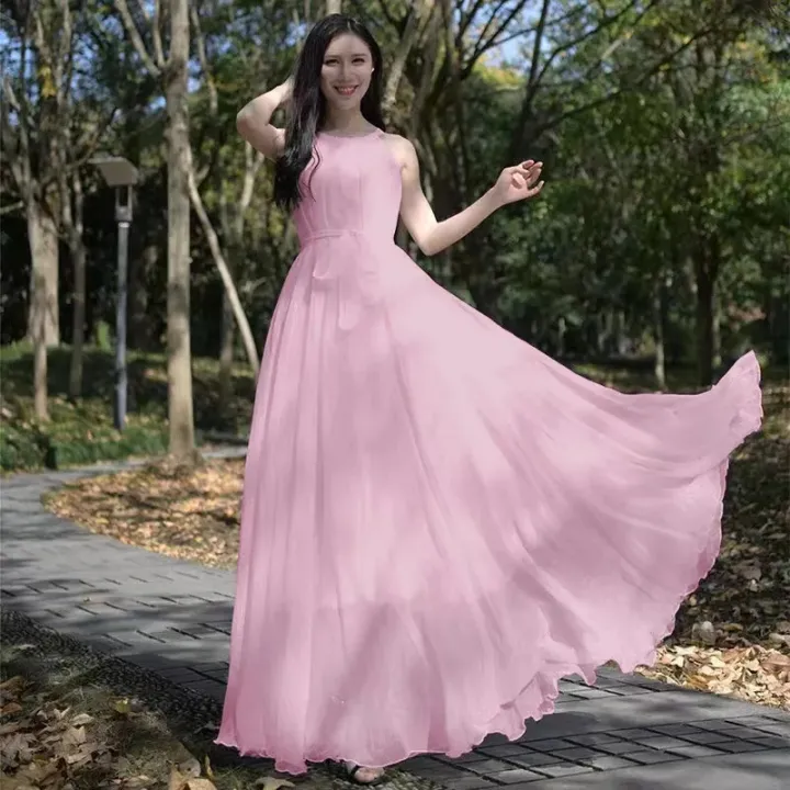 New%20Summer%20Chiffon%20Extra%20Long%20Large%20Swing%20Dress%20Women%20Solid%20Chiffon%20Beach%20Dress%20Summer%20Bohemian%20Maxi%20Dress%20Ladies%20Party%20Vestidos%20-%20Image%205