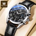 olevs leather waterproof quartz fashion watch for men. 
