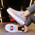 Roller Skate Shoes Boys Girls Kids Gift 2 Wheels Sneakers Fashion Sports Casual Children Women Lighted Led Flashing Brand Boots. 