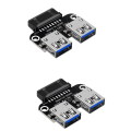 2Pcs USB 3.0 Motherboard Adapter USB 3.0 19 20 Pin Female To Dual USB 3.0 a Female Internal Header Adapter Converter. 