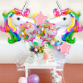 Unicorn Theme Birthday Decoration Balloon Set For Kids- (Pack of 05 Pcs). 