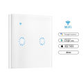 Tuya APP European standard wifi switch smart touch remote control switch Alexa smart wall switch 1 / 2 / 3 Gang Touch Switch.