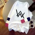 Couple Stitching Fake Two-Piece Mid-Length Long SleeveTWomen's T-shirt2023Spring and Autumn New Korean Style Loose Bottoming Shirt Top.