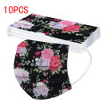 3-layer Masks 10-50pcs Adult Disposable Masks Floral Printed 3ply Filters Non-woven Mouth Personal Mask Halloween Cosplay. 