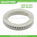 100PCS 1206 SMD Resistor 1% resistance 1K ohm chip resistor 0.25W 1/4W 102 IGMOPNRQ. 