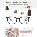 CRIXALIS Square Multifocal Progressive Reading Glasses Men Fashion With Diopters Anti-glare Computer Eyeglasses Women UV400.