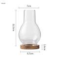 Candle Holder Lantern Lampshade Glass Lamp Shade with Wood Base for Garden.