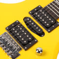 Electric Guitar Set Excellent Sound Quality Flame Shaped Yellow Beautiful Electric Guitar for Beginner for Practice.