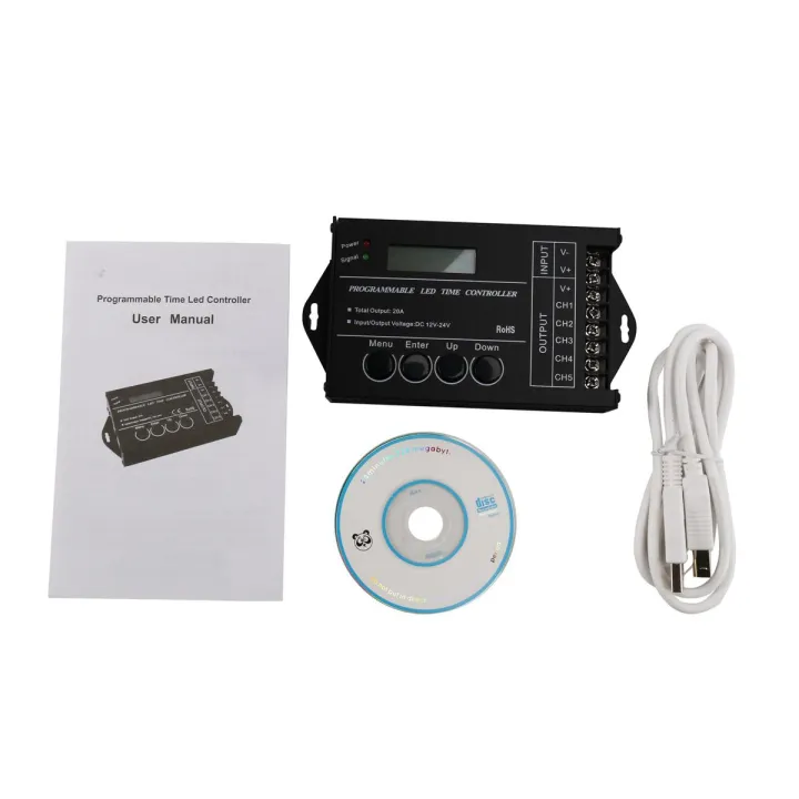 TC420-1 x LED timer controller
1 x USB data cord
1 x CD burned with compatible software
1 x user manual-black