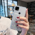 Casinglee for OPPO Realme C21 case Shiny Ring Glitter Soft Transparent Holder Stand Back cover with String for Realme C21 Phone cases cover Stars Moon Girls For girls and Boys. 