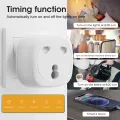 SMATRUL - Universal Tuya Wifi Smart Socket - 3 Pin 16A Plug - With Power Monitor - Voice Timing - for Google Home Alexa. 